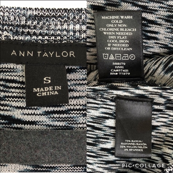 Ann Taylor Space Dyed Gray A Line Work Midi Dress - Picture 9 of 11